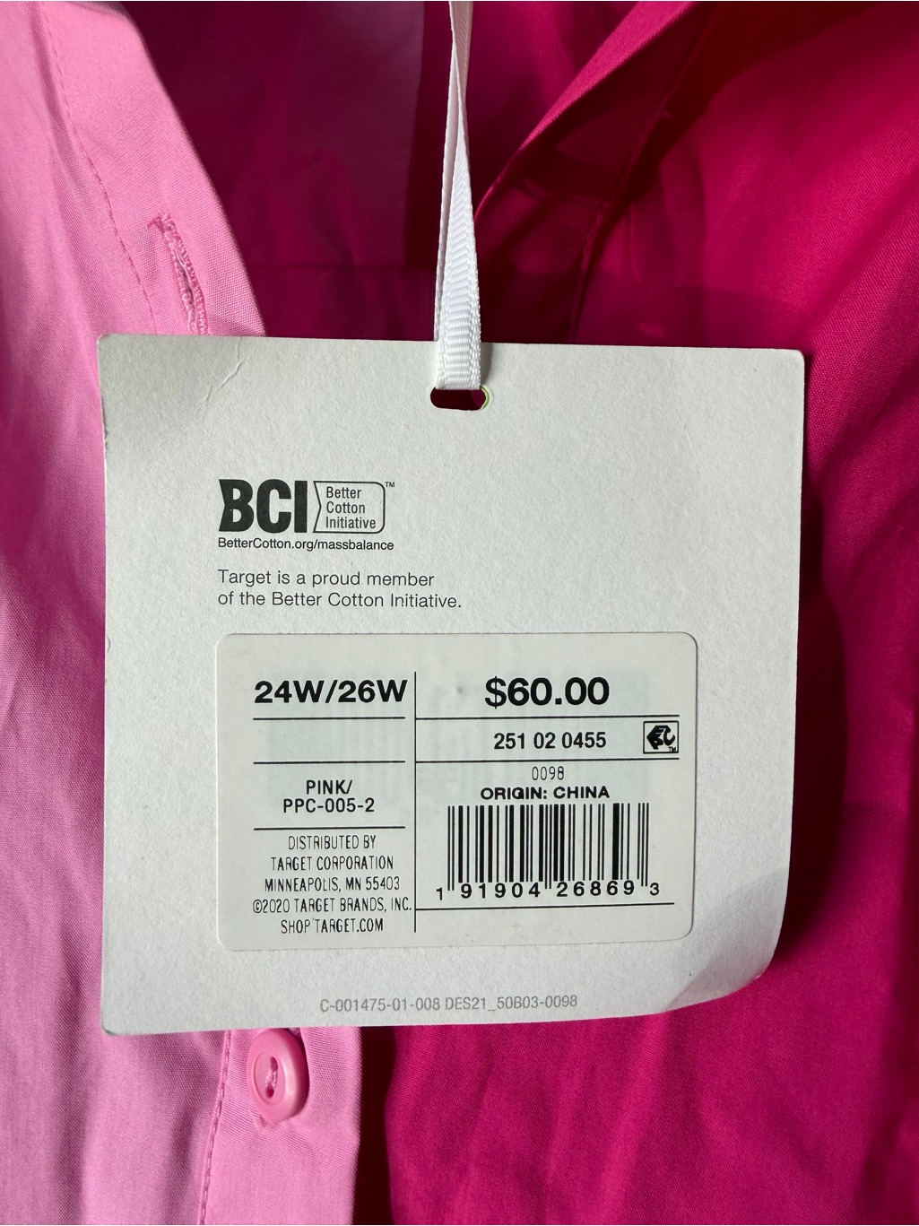 Nwt Christopher John Rogers 2 Tone Pink Shirt Dress Belted Button Tiered 24w/26w — image 8 of 8
